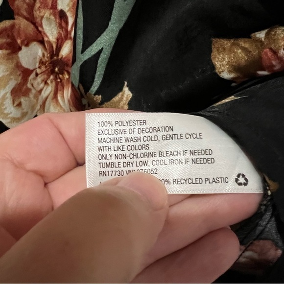 Xhilaration Medium Liberty Floral Faux Wrap Long Sleeve Boho Mini Dress Ruffle O - Picture 6 of 6